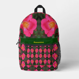 Sac À Dos Imprimé Pétales de rose rose Floral Personnalisé