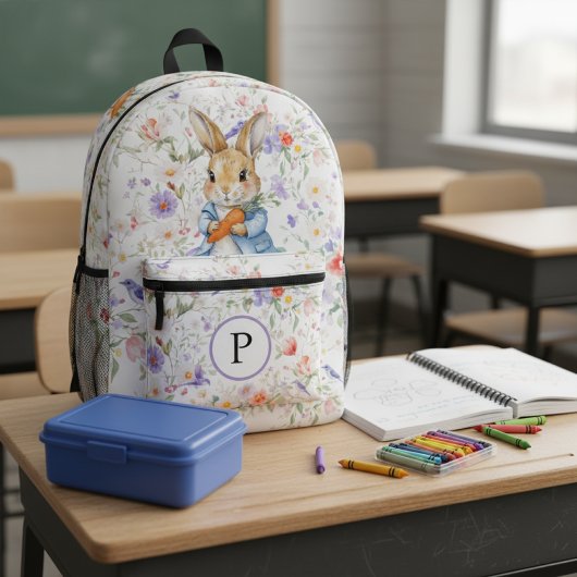 Sac À Dos Imprimé Peter Rabbit Oiseaux Fleur sauvage Branches floral