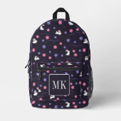 Sac À Dos Imprimé Petit lapin Lapin Motif Monogramme Initiales viole (Recto)