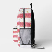 Sac À Dos Imprimé Petites filles roses rayures et points avec nom (Droite)