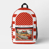 Sac À Dos Imprimé Photo artistique rétro rouge blanc rayé (Recto)