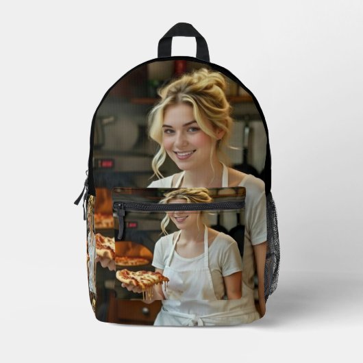 Sac À Dos Imprimé Photo de pizza en train de manger Personnaliser (Recto)