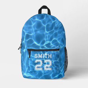 Sac À Dos Imprimé Photo de sports de piscine bleue pour nager