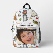 Sac À Dos Imprimé Photo et nom personnalisables Enfants Retour à l'é (Recto)