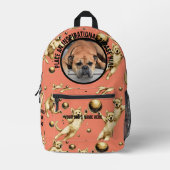 Sac À Dos Imprimé Photo ronde et texte Chiens astronautes dans l'esp (Recto)