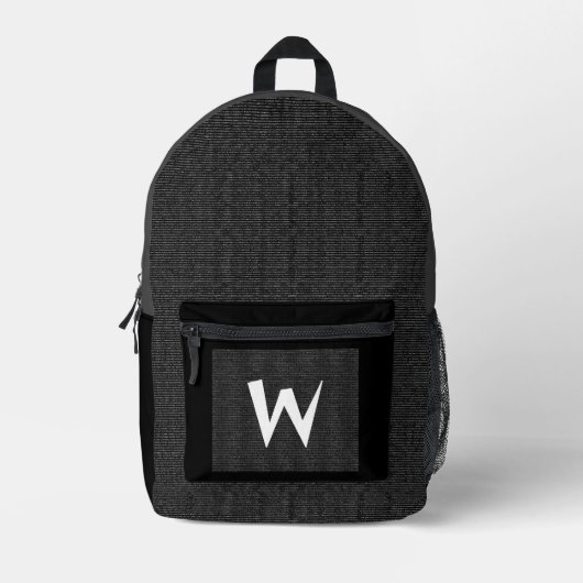 Sac À Dos Imprimé Pi Math Étudiant Nerd Enseignant Black Grey Monogr (Recto)
