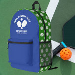 Sac À Dos Imprimé Pickleball Club Nom de l'équipe Toutes les couleur<br><div class="desc">Super fun, sac à dos sportif avec des pagaies croisées et 3 lignes de texte personnalisé. Ajoutez facilement votre nom, le nom du club, le nom de la ville, le nom des entraîneurs, etc. Totalement personnalisable. Vous pouvez aussi changer facilement les couleurs. Il suffit de cliquer sur modifier cette conception...</div>