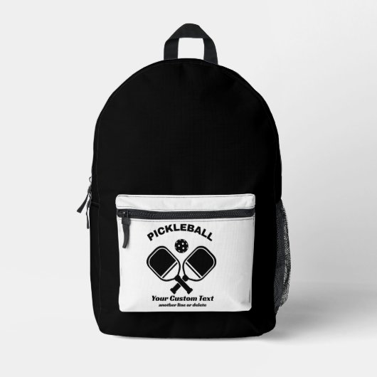 Sac À Dos Imprimé Pickleball Club Pickleball Paddle & Ball Custom (Recto)