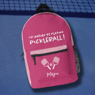 Sac À Dos Imprimé Pickleball Drôle Sports Mignon Nom personnalisé Ro