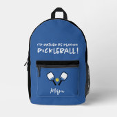 Sac À Dos Imprimé Pickleball Funny Sport mignon Nom personnalisé Blu (Recto)