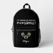 Sac À Dos Imprimé Pickleball Funny Sports mignon Nom personnalisé No (Recto)
