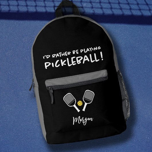Sac À Dos Imprimé Pickleball Funny Sports mignon Nom personnalisé No