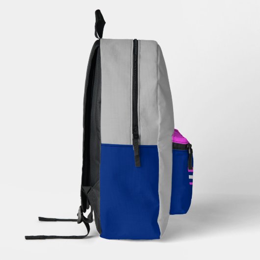 Sac À Dos Imprimé Pickleball Monogram Grey, Navy Blue & Pink (Gauche)