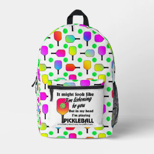 Sac À Dos Imprimé Pickleball Paddle et Balls Rainbow Motif