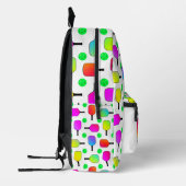 Sac À Dos Imprimé Pickleball Paddle et Balls Rainbow Motif (Gauche)