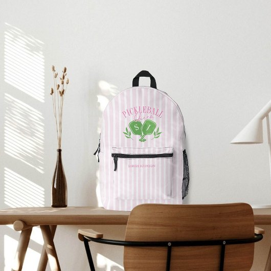 Sac À Dos Imprimé Pickleball Queen Logo Monogramme Nom personnalisé