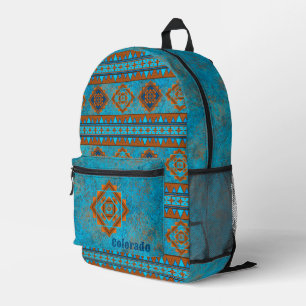 Sac À Dos Imprimé Pics Personnalisés de Turquoise des Montagnes du S