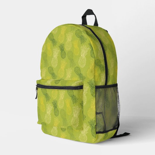 Sac À Dos Imprimé Pineapple Outline Pattern on Green (Coin arrière droit)