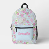 Sac À Dos Imprimé Pink Cute Paisley Pattern Blue Personalized (Recto)
