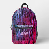 Sac À Dos Imprimé Pink Magenta Bleu Violet Abstrait sauvage (Recto)