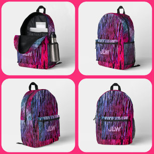 Sac À Dos Imprimé Pink Magenta Bleu Violet Abstrait sauvage