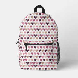 Sac À Dos Imprimé Pink Mini Hearts and Plum Romantic Love Motif