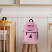 Sac À Dos Imprimé Pink Monogramme Custom Bible Verse Proverbes 22:6