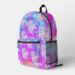 Sac À Dos Imprimé Pink Scribble mignonne Girone Dragon Wyvern Inugam