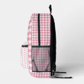 Sac À Dos Imprimé Pink White Gingham Polkadot Personalized (Droite)