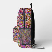Sac À Dos Imprimé Pixel Art Multicolor rose (Droite)