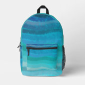Sac À Dos Imprimé Plage Côtière Vagues Salées Sur Turquoise (Recto)