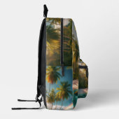 Sac À Dos Imprimé Plage Tropicale Avec Arc En Ciel Et Palmiers (Gauche)