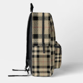Sac À Dos Imprimé Plaid Classique Beige Et Noir (Gauche)