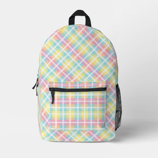 Sac À Dos Imprimé Plaid couleur pastel (Recto)
