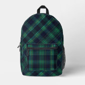 Sac À Dos Imprimé Plaid écossais vert et bleu (Recto)