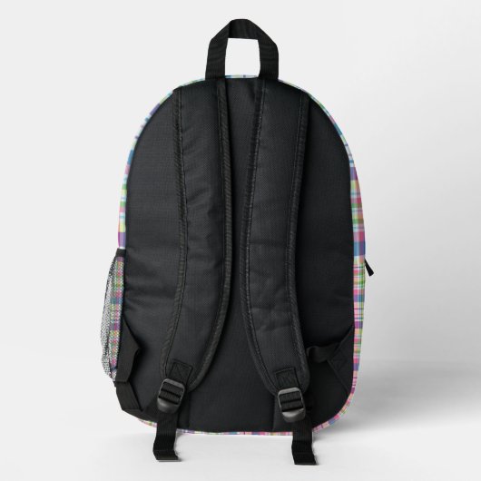 Sac À Dos Imprimé Plaid multicolore personnalisé (Verso)