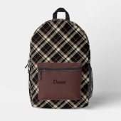 Sac À Dos Imprimé Plaid noir rose et crème (Recto)