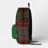 Sac À Dos Imprimé Plaid personnalisé vert, rouge, noir (Droite)