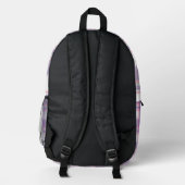 Sac À Dos Imprimé Plaid personnalisé violet et blanc (Verso)