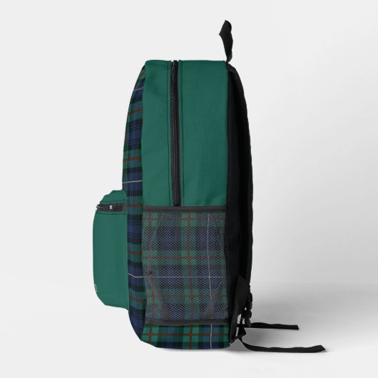 Sac À Dos Imprimé Plaid Robertson vert pourpre Tartan personnalisé (Droite)