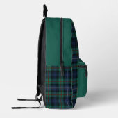 Sac À Dos Imprimé Plaid Robertson vert pourpre Tartan personnalisé (Gauche)
