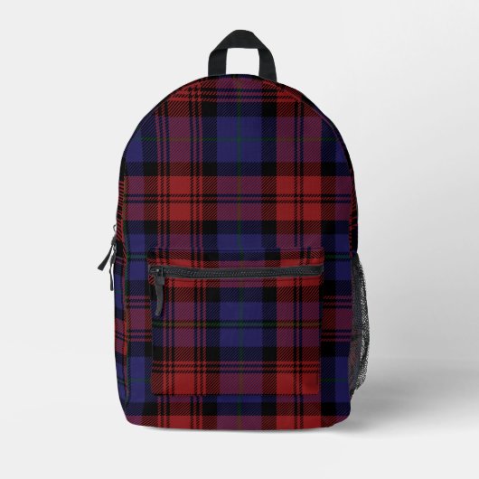 Sac À Dos Imprimé Plaid Rustique violet rouge MacLachlan Tartan (Recto)