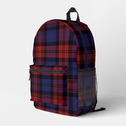 Sac À Dos Imprimé Plaid Rustique violet rouge MacLachlan Tartan (Coin arrière droit)