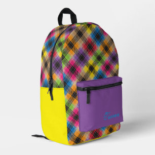 Sac À Dos Imprimé Plaid sauvage personnalisé