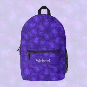 Sac À Dos Imprimé Planètes violettes, motif fractal moderne, coutume