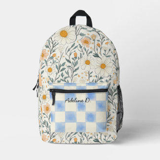 Sac À Dos Imprimé Plantez de la gentillesse Daisy et à carreaux bleu
