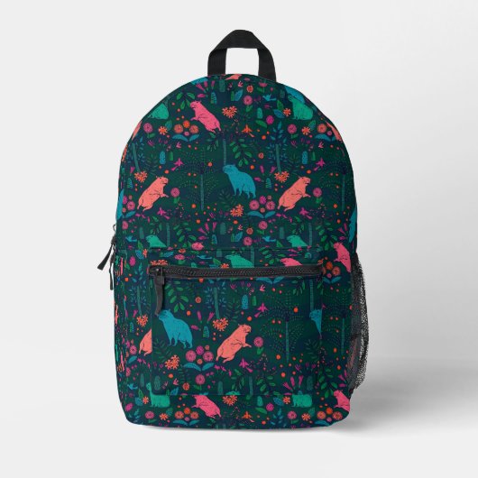 Sac À Dos Imprimé Playful Capybara in the Forest – Tropical Seamless (Recto)