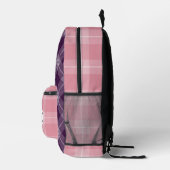 Sac À Dos Imprimé Plum profond et rose doux Plaid personnalisé (Droite)
