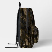Sac à dos imprimé plume noir et or (Gauche)