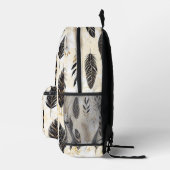 Sac à dos imprimé plume noir et or (Droite)